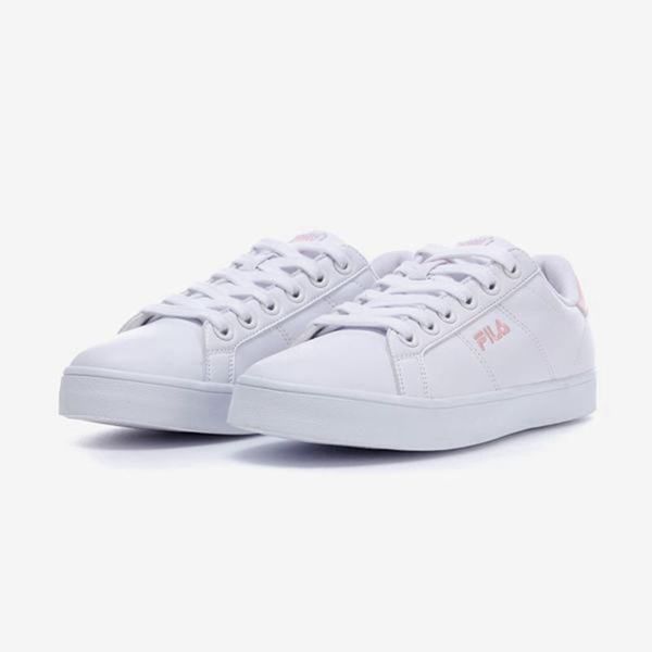 Zapatos Bajos Fila Hombre Blancas / Rosas - Court Deluxe - España 091675VWB